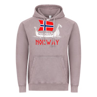 Vintage Zinc boat norwegian flag norway viking ship norway Vintage Hoodie - FloraArt