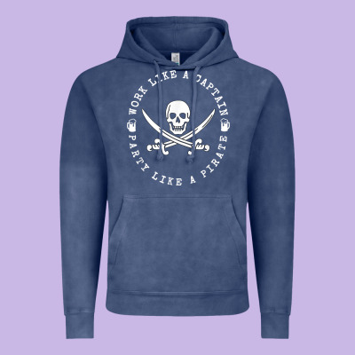Work Like A Captain Party Like A Pirate Vintage Hoodie Designed By Floraart