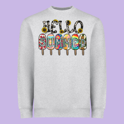 Name Vibrant Summer Greeting With Popsicles Heavyweight Sweatshirt Designed By Cowhidedigitalart