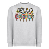 Heather Grey name vibrant summer greeting with popsicles Heavyweight Sweatshirt - CowhideDigitalArt