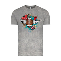Cloud Rock Football ball leopard glitter Vintage Tee - HowdyJamesFarm