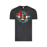 Vintage Black Football ball leopard glitter Vintage Tee - HowdyJamesFarm