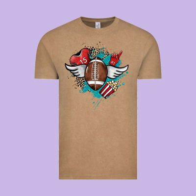 Football Ball Leopard Glitter Vintage Tee Designed By Howdyjamesfarm