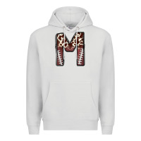 Dove Grey name footballcow print letter m Premium Hoodie - CowhideDigitalArt