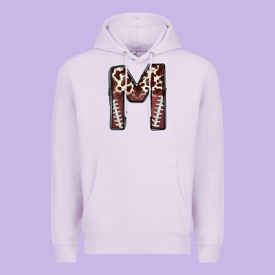 Name Footballcow Print Letter M Premium Hoodie Designed By Cowhidedigitalart