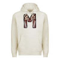 Oatmeal Heather name footballcow print letter m Premium Hoodie - CowhideDigitalArt