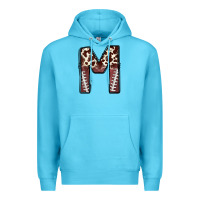 Ocean Blue name footballcow print letter m Premium Hoodie - CowhideDigitalArt