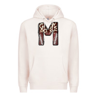 Pale Pink name footballcow print letter m Premium Hoodie - CowhideDigitalArt