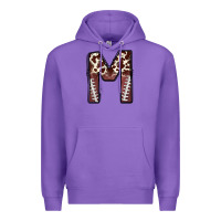 Purple name footballcow print letter m Premium Hoodie - CowhideDigitalArt