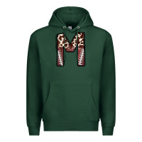 Sports Green name footballcow print letter m Premium Hoodie - CowhideDigitalArt