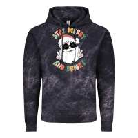 Cloud Black funny groovy stay merry and bright christmas santa claus t shirt Vintage Hoodie - ArtMosaic