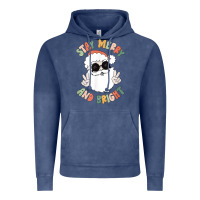 Vintage Denim funny groovy stay merry and bright christmas santa claus t shirt Vintage Hoodie - ArtMosaic