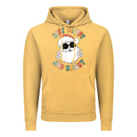 Vintage Mustard funny groovy stay merry and bright christmas santa claus t shirt Vintage Hoodie - ArtMosaic