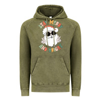 Vintage Olive funny groovy stay merry and bright christmas santa claus t shirt Vintage Hoodie - ArtMosaic