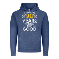 Vintage Denim 90th Birthday Gift Took Me 90 Years 90 Year Old Vintage Hoodie - trangStudio