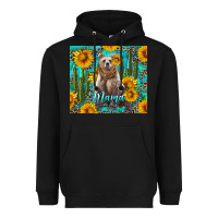Black mama bear with sunflowers and cactus Heavyweight Hoodie - Artiststas