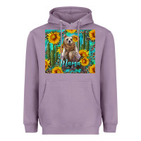 Lavender mama bear with sunflowers and cactus Heavyweight Hoodie - Artiststas