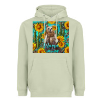 Matcha mama bear with sunflowers and cactus Heavyweight Hoodie - Artiststas