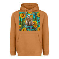 Meerkat mama bear with sunflowers and cactus Heavyweight Hoodie - Artiststas