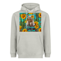 Moon Dust mama bear with sunflowers and cactus Heavyweight Hoodie - Artiststas