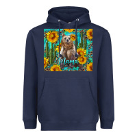 Navy mama bear with sunflowers and cactus Heavyweight Hoodie - Artiststas