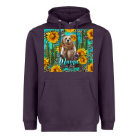 Plum mama bear with sunflowers and cactus Heavyweight Hoodie - Artiststas