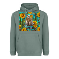Sage mama bear with sunflowers and cactus Heavyweight Hoodie - Artiststas