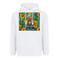 White mama bear with sunflowers and cactus Heavyweight Hoodie - Artiststas