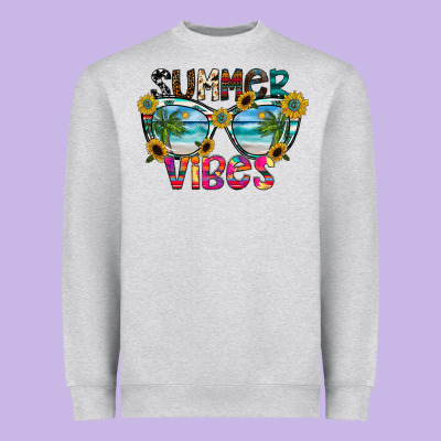Summer Vibes Heavyweight Sweatshirt Designed By Cowhidedigitalart
