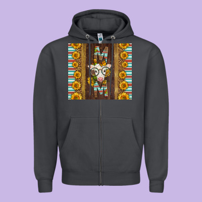 Western Baby Calf Mom Zipper Hoodie Designed By Lillyallendesigns