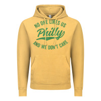 Vintage Mustard philly no one likes us and we don't care green text tank top Vintage Hoodie - ArtMosaic