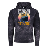 Cloud Black ship just a girl who loves titanic boat titanic girls woman t shirt Vintage Hoodie - ArtMosaic