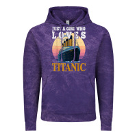 Cloud Purple ship just a girl who loves titanic boat titanic girls woman t shirt Vintage Hoodie - ArtMosaic