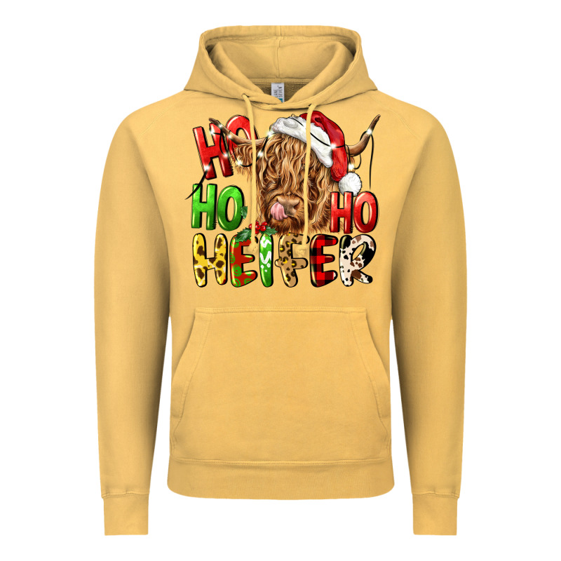 Ho Ho Ho Heifer Vintage Hoodie by CowGirlArtShop | Teevron