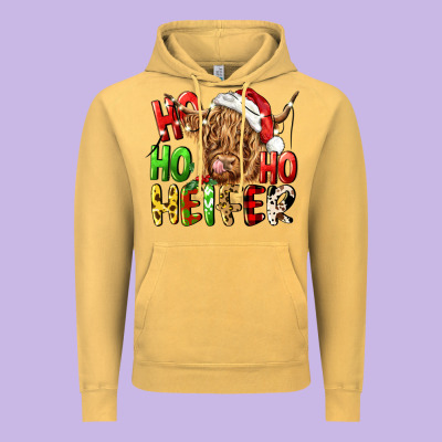 Ho Ho Ho Heifer Vintage Hoodie Designed By Cowgirlartshop