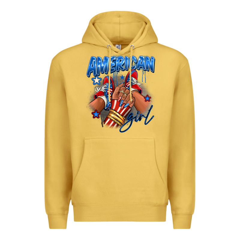 Afro American Girl Sneakers Premium Hoodie by RanaPortraitStore | Teevron