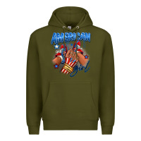 Army Green Afro american girl sneakers Premium Hoodie - RanaPortraitStore