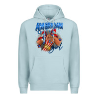 Blue Mist Afro american girl sneakers Premium Hoodie - RanaPortraitStore