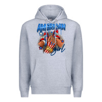 Heather Grey Afro american girl sneakers Premium Hoodie - RanaPortraitStore