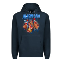 Navy Afro american girl sneakers Premium Hoodie - RanaPortraitStore