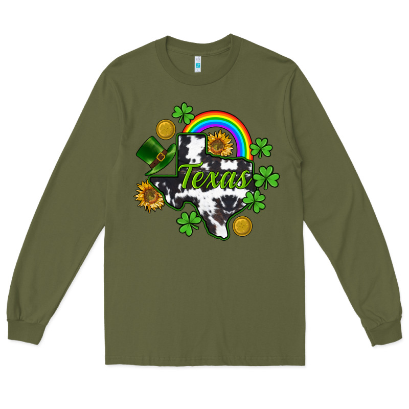 Texas Map St. Patrick's Long Sleeve Tee by CowGirlArtShop | Teevron
