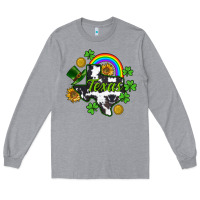 Heather Grey Texas map St. Patrick's Long Sleeve Tee - CowGirlArtShop