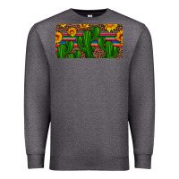 Charcoal Heather sunflowers and cactus license plate Premium Sweatshirt - Artiststas