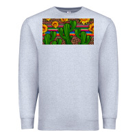 Heather Grey sunflowers and cactus license plate Premium Sweatshirt - Artiststas