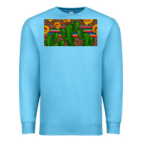 Ocean Blue sunflowers and cactus license plate Premium Sweatshirt - Artiststas