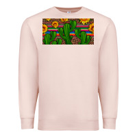Pale Pink sunflowers and cactus license plate Premium Sweatshirt - Artiststas