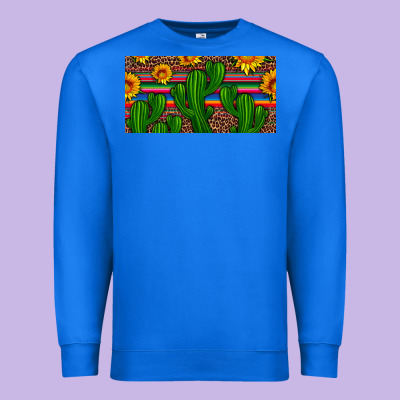 Sunflowers And Cactus License Plate Premium Sweatshirt Designed By Artiststas