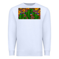 White sunflowers and cactus license plate Premium Sweatshirt - Artiststas