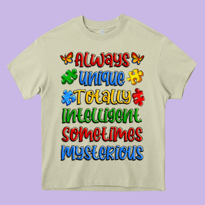 Always Unique Totally Intelligent Sometimes Myster Heavy Core Tee Designed By Artiststas
