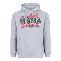 Heather Grey mama with cherry blossoms Heavyweight Hoodie - Artiststas